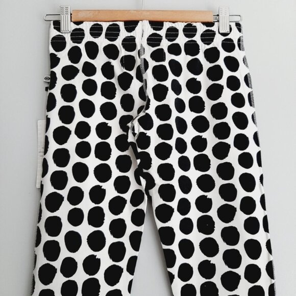 NEW - VEENA Organic Cotton Blend Polka Dot Leggings Tights B&W Kids Girls Sz 14 - Picture 8 of 12